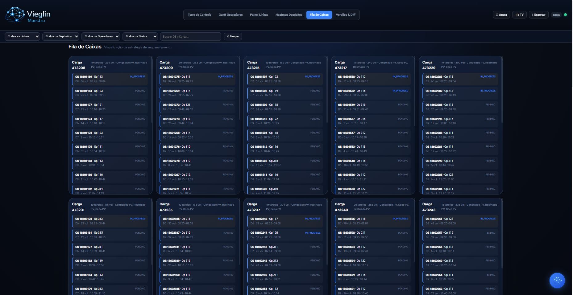 Vieglin Maestro - Painel de Controle